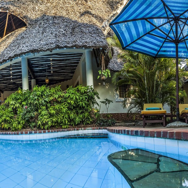 Large luxury beachside villa with a pool, guesthouse, cook, gardener, and maid