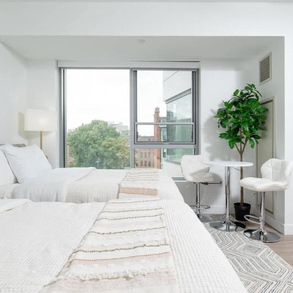Lux Studio 2xQueen beds Gym near MIT Harvard
