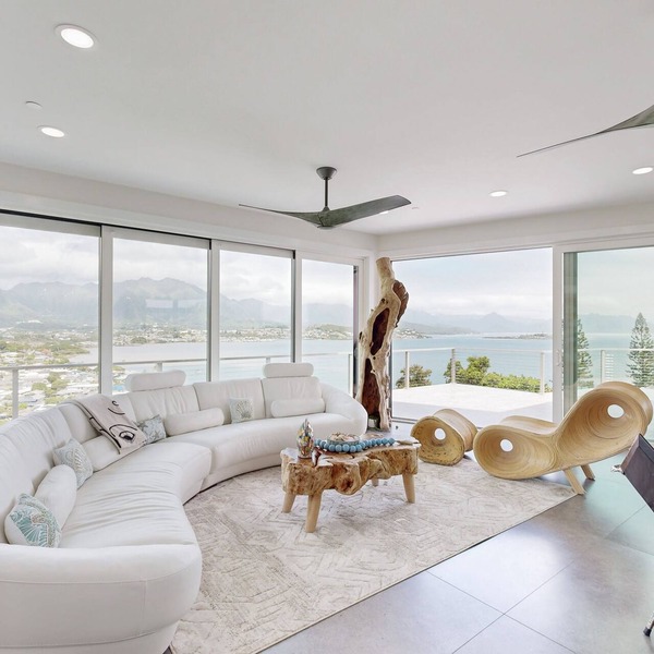 Luxurious modern home with multiple lanais, private elevator & views throughout