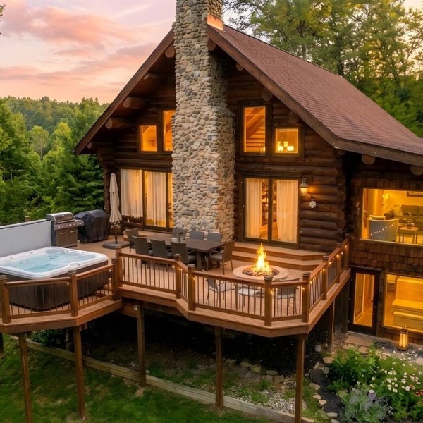 Luxury LakeView Cabin in Hocking Hills w/Hot Tub, Salt Room, GameRoom,Sleeps 16