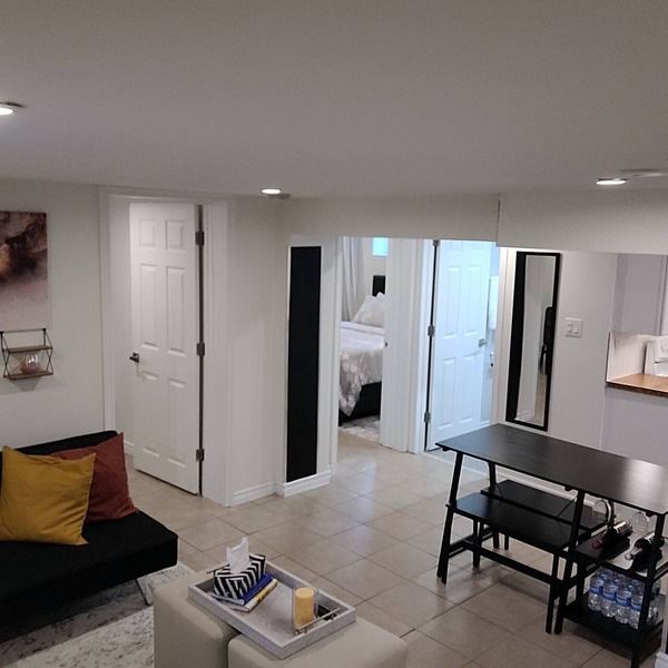 Modern 2 Bedroom private basement suite.