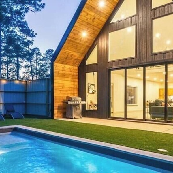 Modern A-Frame Cabin with Pool and Lake Access
