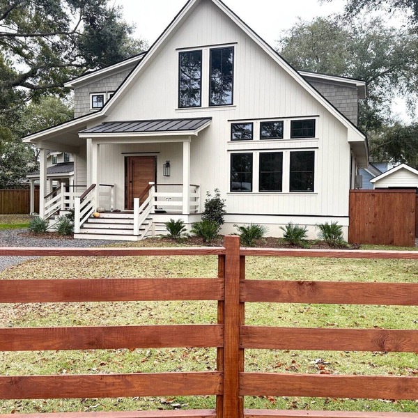 Modern Coastal Compound w Pool + Cottage in Old Village Fire Pit Screened Porch