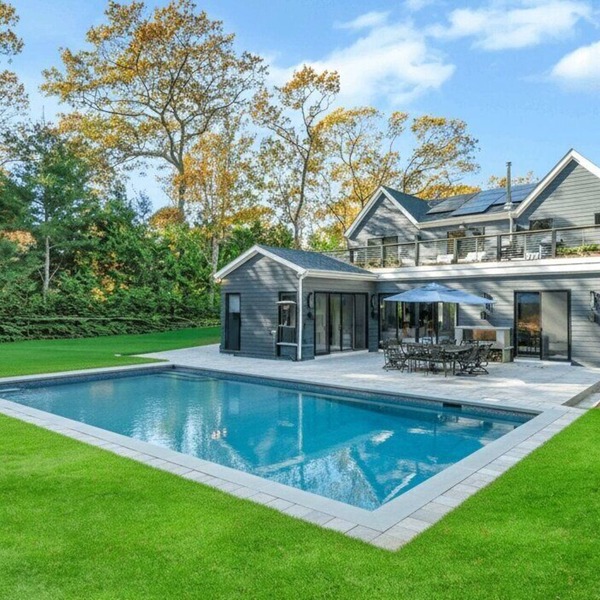 Modern Lakeside Southampton Retreat with Pool, Hot Tub & Firepit