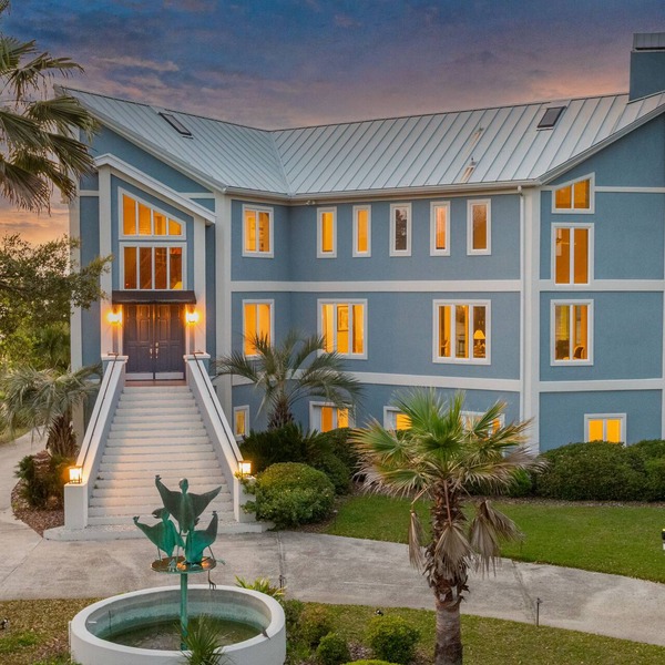 Multimillion dollar home with million dollar views on water with Dock