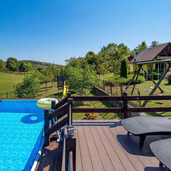 Nice home in Plaski with house a panoramic view