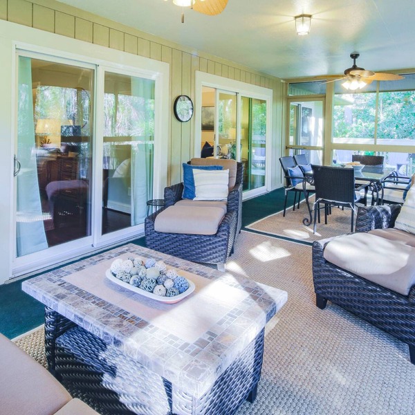 Oceanfront Community Pool Access; Serene, Sun-Dappled Screened Porch & Back Deck!