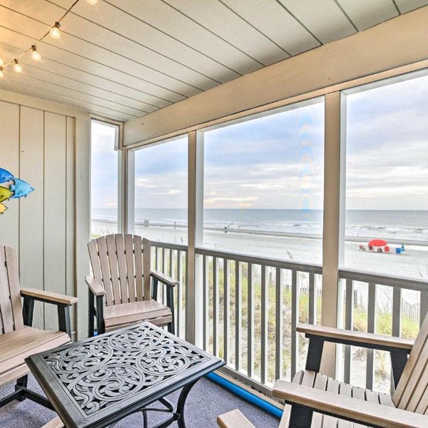 Oceanfront Condo w/Furnished Deck & Views!