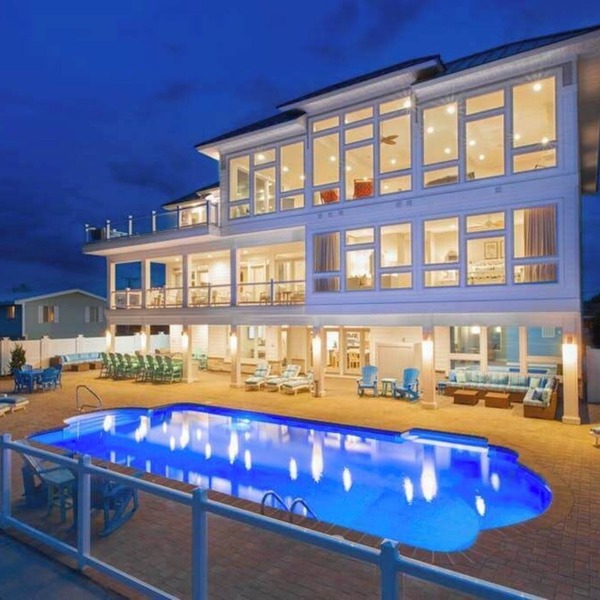 Oceanfront home with regulation pickleball, indoor/outdoor pool, hot tub & gym