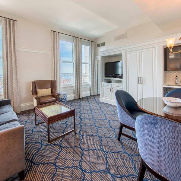 Panoramic Harbor Views from CustomHouse Observation Deck, 1-Bedroom Suite