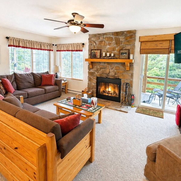 Pool Access, Fireplace & Wooded Setting