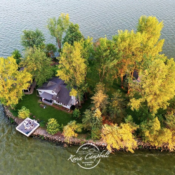 Private Island! Includes 2 houses, covered boathouse, best sunset on Indian Lake