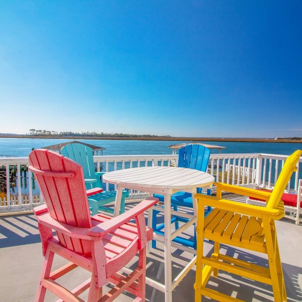 Restored Beach Cottage on the back river with private covered floating gazebo and dock.