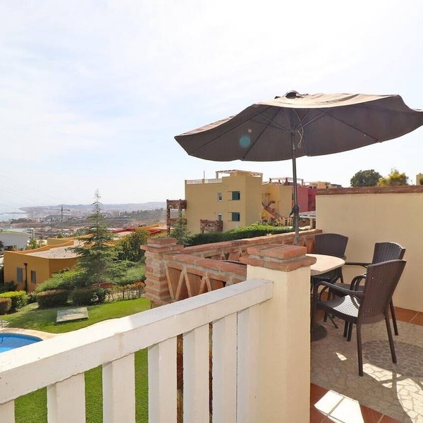 Rooftop Paradise Apartment with Sea View, Pool, Wi-Fi, A/C, Terrace & Garden