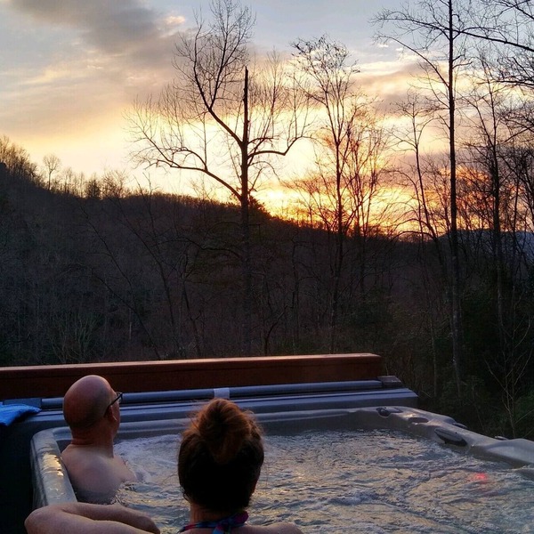 Running Squirrel Ridge cabin w/Hot tub+WiFi+firepit+deck & trails w/lake view!