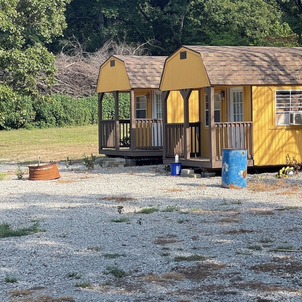 Rustic cabins on 80 acres! Trails directly into off-road park. Lots of parking!