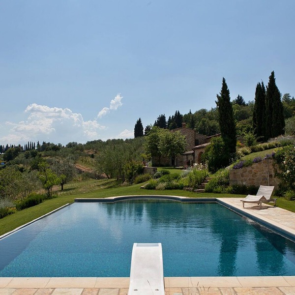 Rustic farmhouse with beautiful pool, gardens and views in central Tuscany