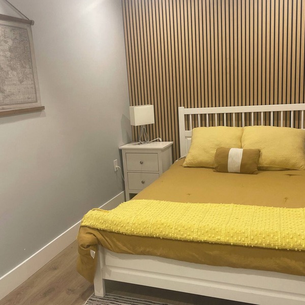 Rustic modern garden level suite