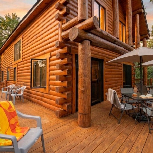 Secluded Log Cabin w/Sauna, Near Skiing & Golf