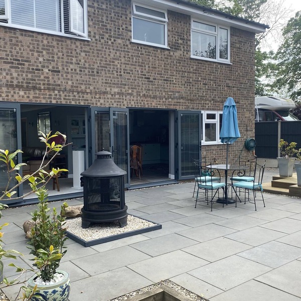 Spacious, modern family home. Open and airy in summer, cosy log fire in winter.