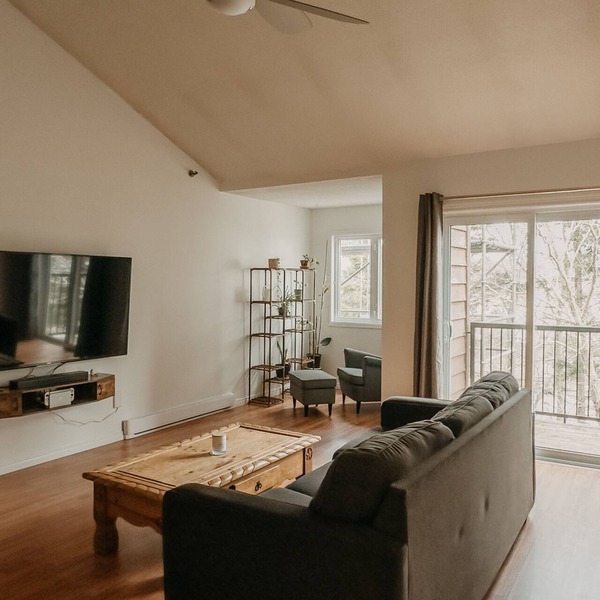 Spacious two-bedroom condo twenty minutes from beaches, ten from downtown.