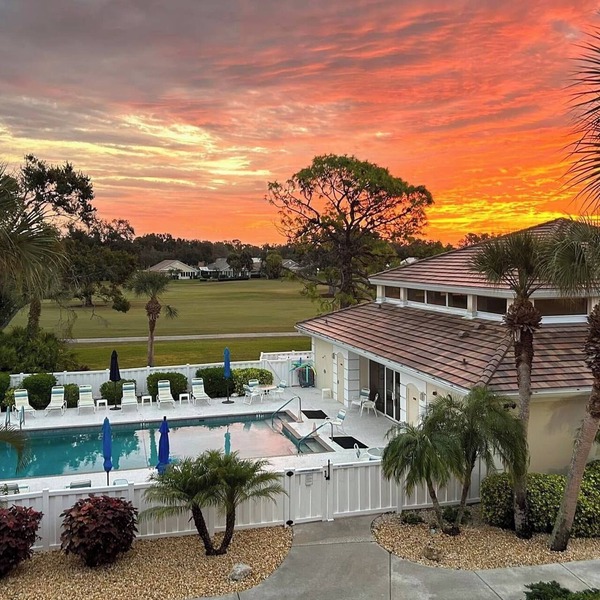 Spectacular views of the golf course & lake from 3rd floor lanai. Venice, FL.