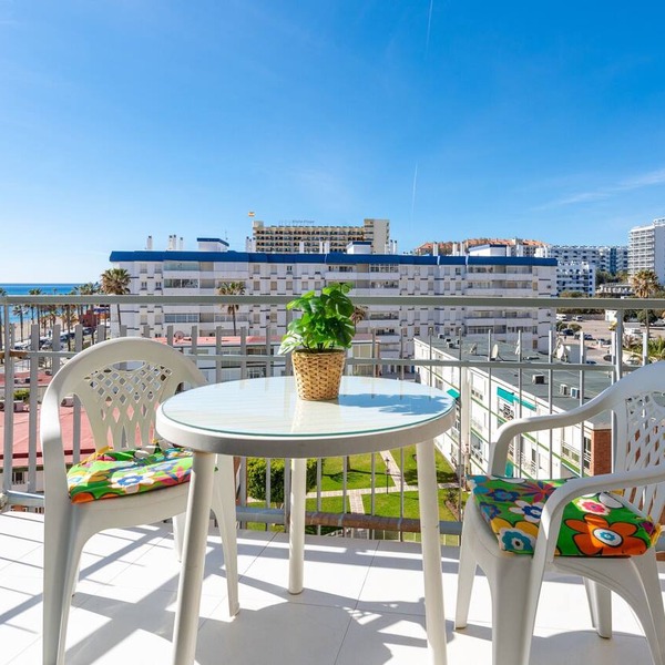 Sunny Seaside Studio with Balcony, A/C & Sea View