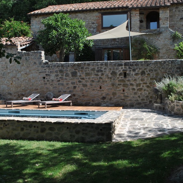 surrounded by nature, apartment in a stone farmhouse from the 1800s with swimming pool