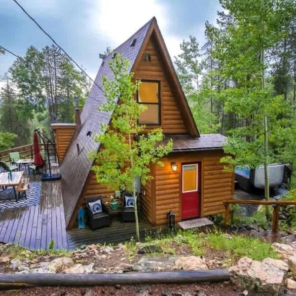 The Fox Den with views and creek on an acre!