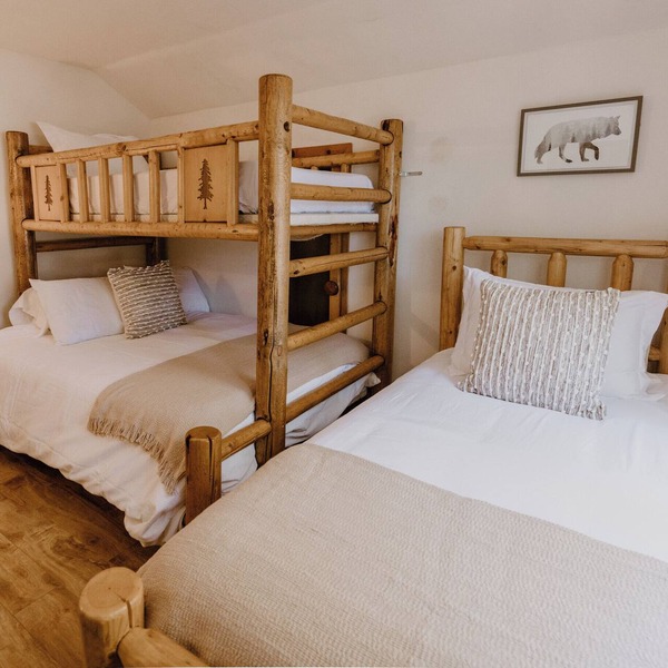 This Cabin is rustic, located minutes to slopes & village