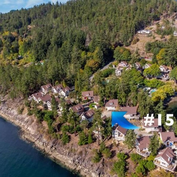This Pender Island cottage has stunning views overlooking the Marina.