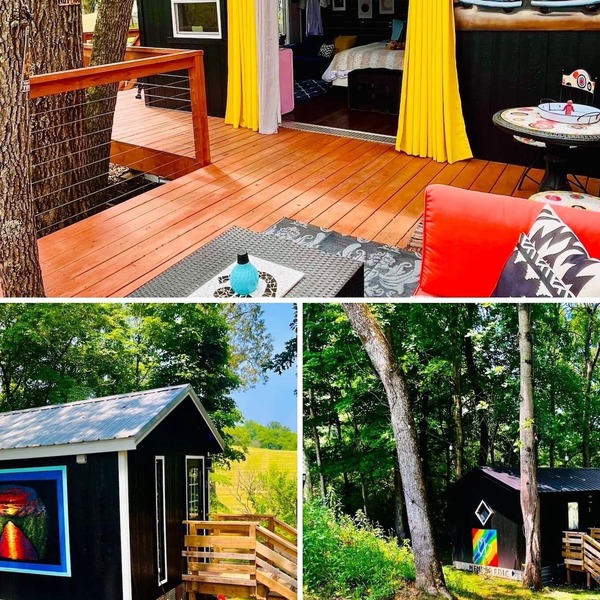 Three Cabins On The River in Downtown Sparta #hike #kayak #tinyhousecollection