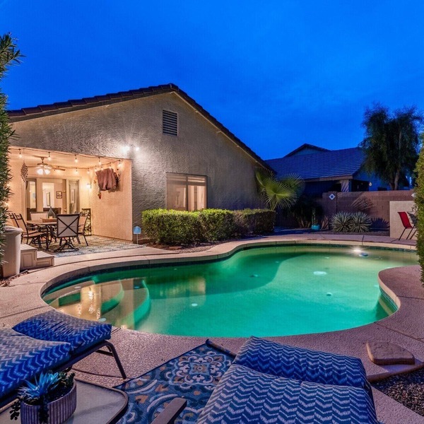 Tranquil Oasis! 3 bdrm Home with No Fee Heated Pool- Hot Tub! Great Location!