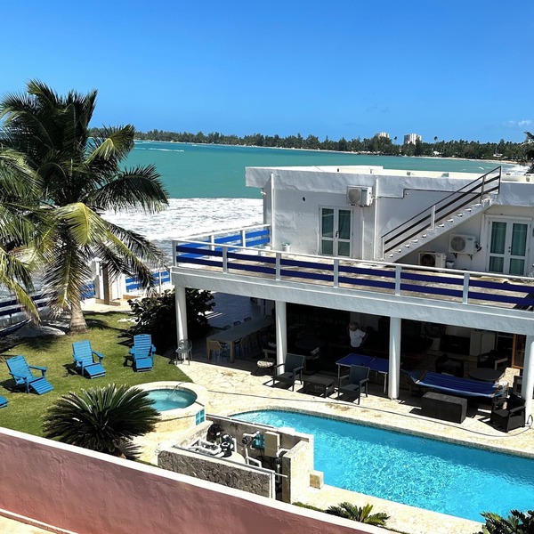 True Beachfront Stay in Luquillo, Hear the Waves – Steps to Food & Fun