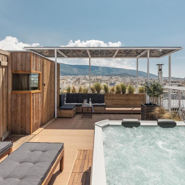 Unique solar penthouse with jacuzzi and sauna in central Athens
