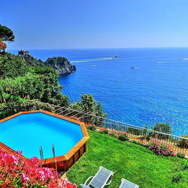 Villa Amaltea: A bright three-story villa built sheer above the sea, with Free WI-FI.