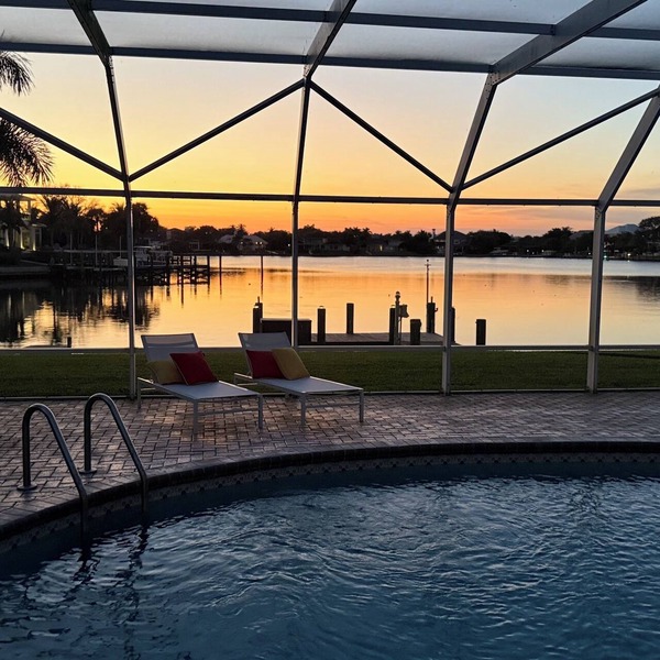 Waterfront 3BR in The Moorings of Vero Beach, private pool & dock, pets welcome.