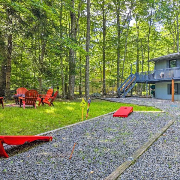 Wraparound Deck: Big Bass Lake Home in Gouldsboro