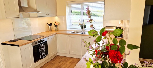 A three bedroom, two bathroom that sleeps 5 guests in 3 bedrooms