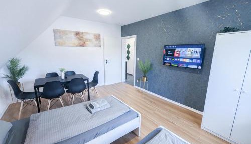 ALFA Stuttgart 3 Zimmer 6 Betten Apartment Wasen MercedesBenz MHP Arena l Bad I Küche l WIFI & SmartTV l 3BR & 6 Beds l Bathroom l Kitchen
