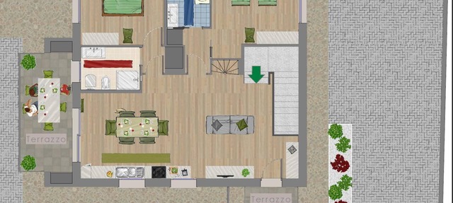 Apartments with two bedrooms and two bathrooms - First Floor