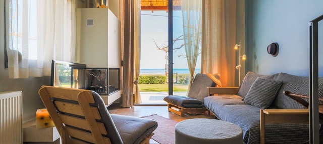 Beachfront Luxury. A Modern Maisonette with Breathtaking Views in Kalamitsi.