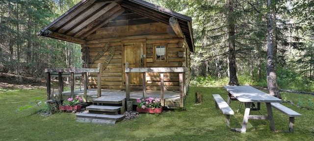 Bridge Cabin - a rustic Alaskan cabin on 2 private acres by the creek