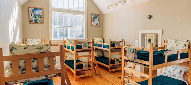 Bunk in shared bunkroom with shared bathroom
