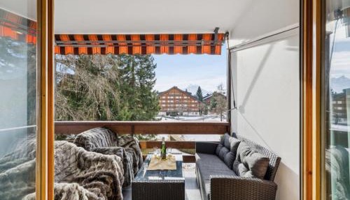 Central studio in Villars sur Ollon, Emeraude, for 3 only 100m to Bretaye ski train