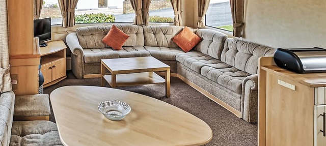Comfortable and spacious 12ft-wide caravan with one double and one twin.