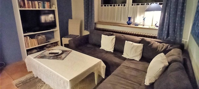 Comfortable vacation home on Lake Jabel with fireplace, terrace and rowing boat