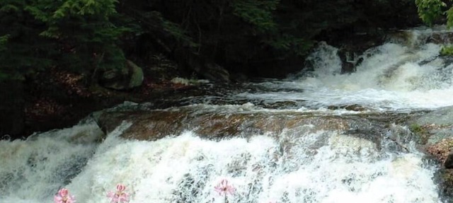 Cottage beside a waterfall