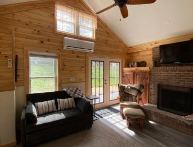 Cozy stream-side cabin