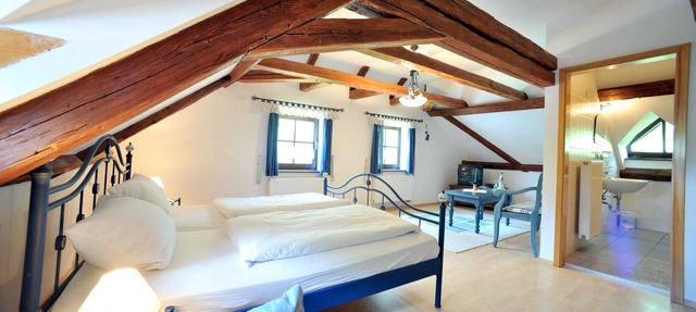 Doppelzimmer - Hellblaues Zimmer - Gasthof Teichmühle
